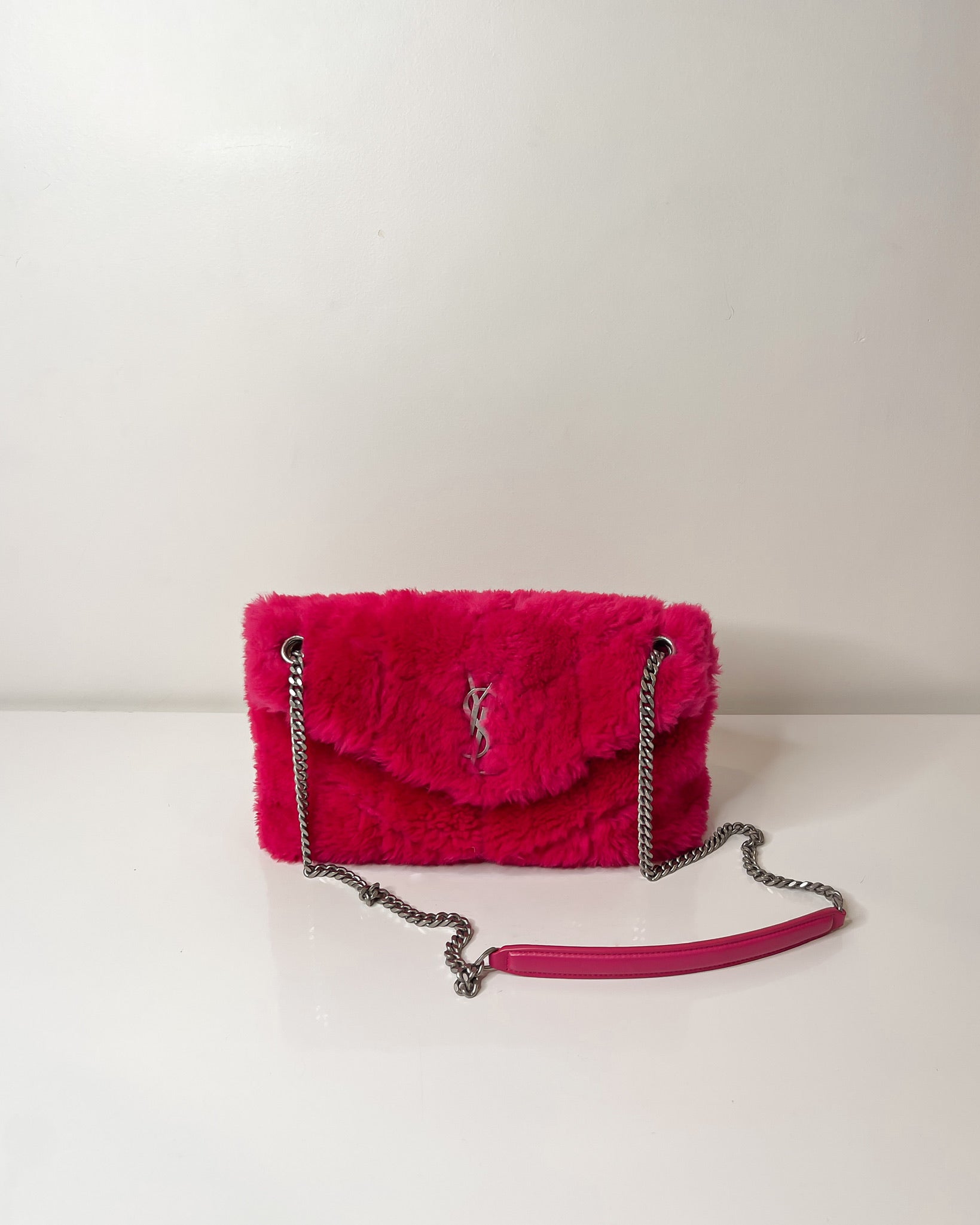 Leather Handbag Ysl Pink Loulou Bag Authentic YSL Yves Saint