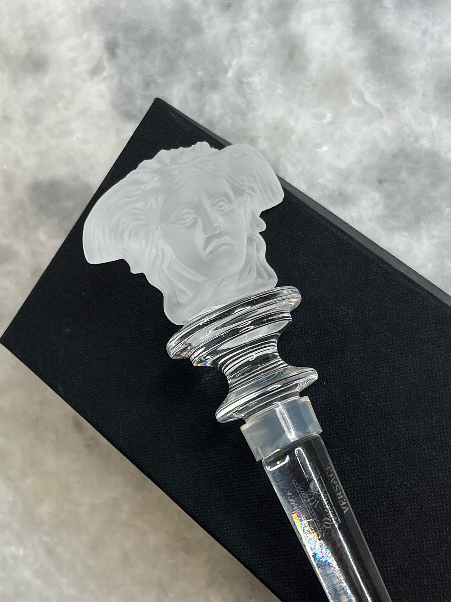 Authentic Rosenthal Versace Glass Bottle Stopper in Frosted