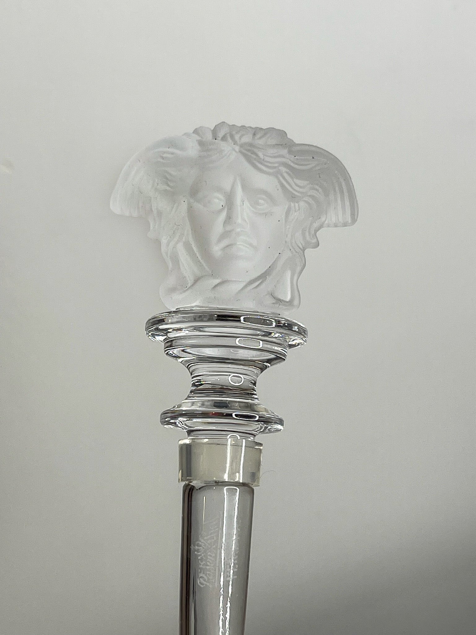Authentic Rosenthal Versace Glass Bottle Stopper in Frosted