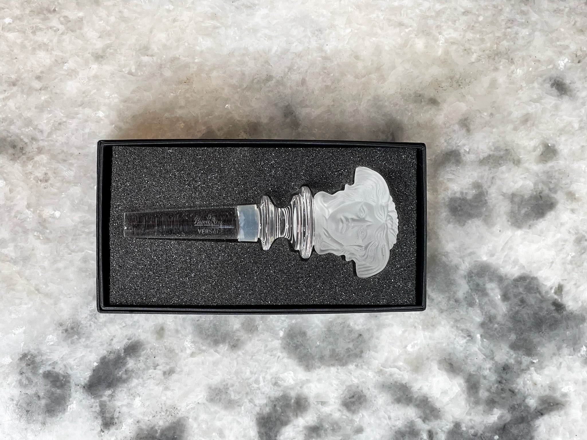 Authentic Rosenthal Versace Glass Bottle Stopper in Frosted
