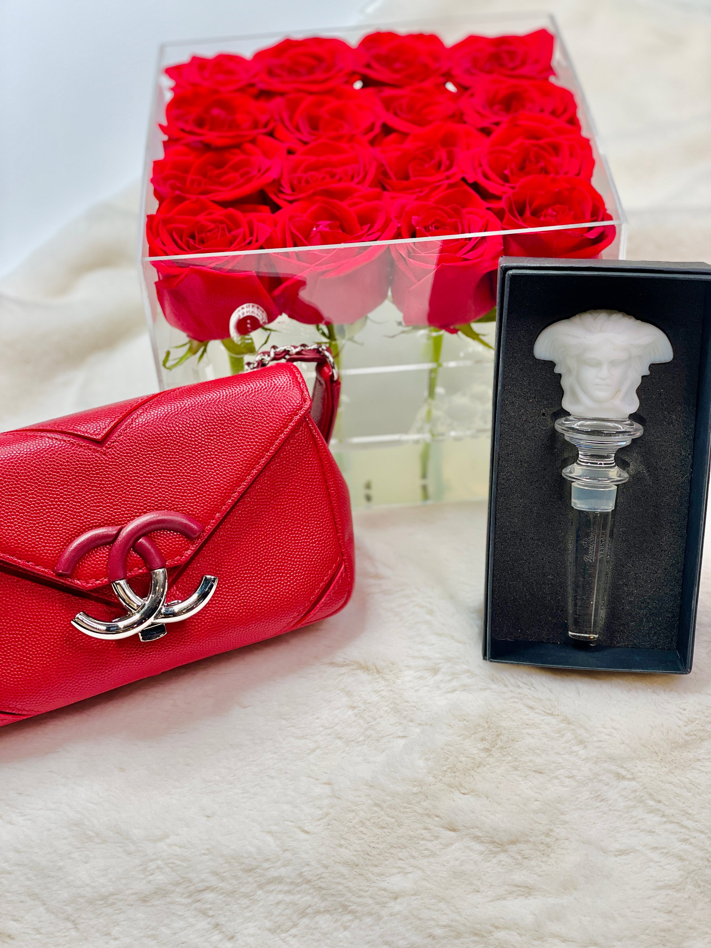 Authentic Chanel 17P Cherry Red Caviar Leather 