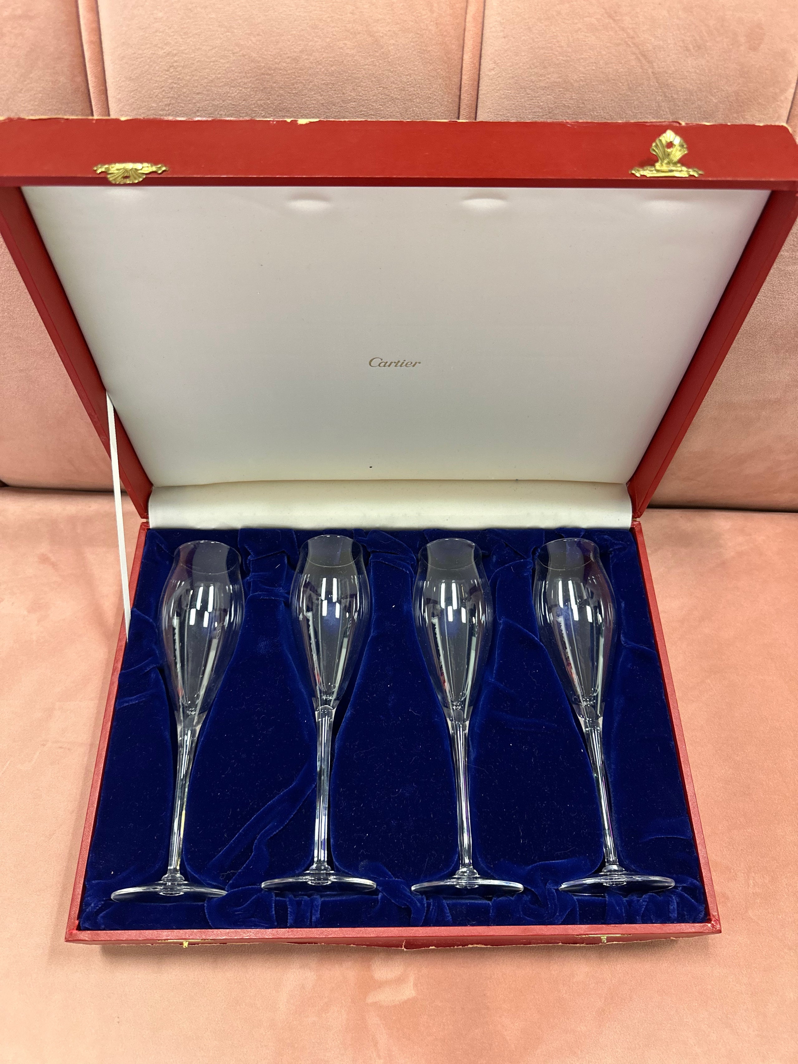 Vintage Cartier Rare Set of 4 Champagne Glasses East Kennedy