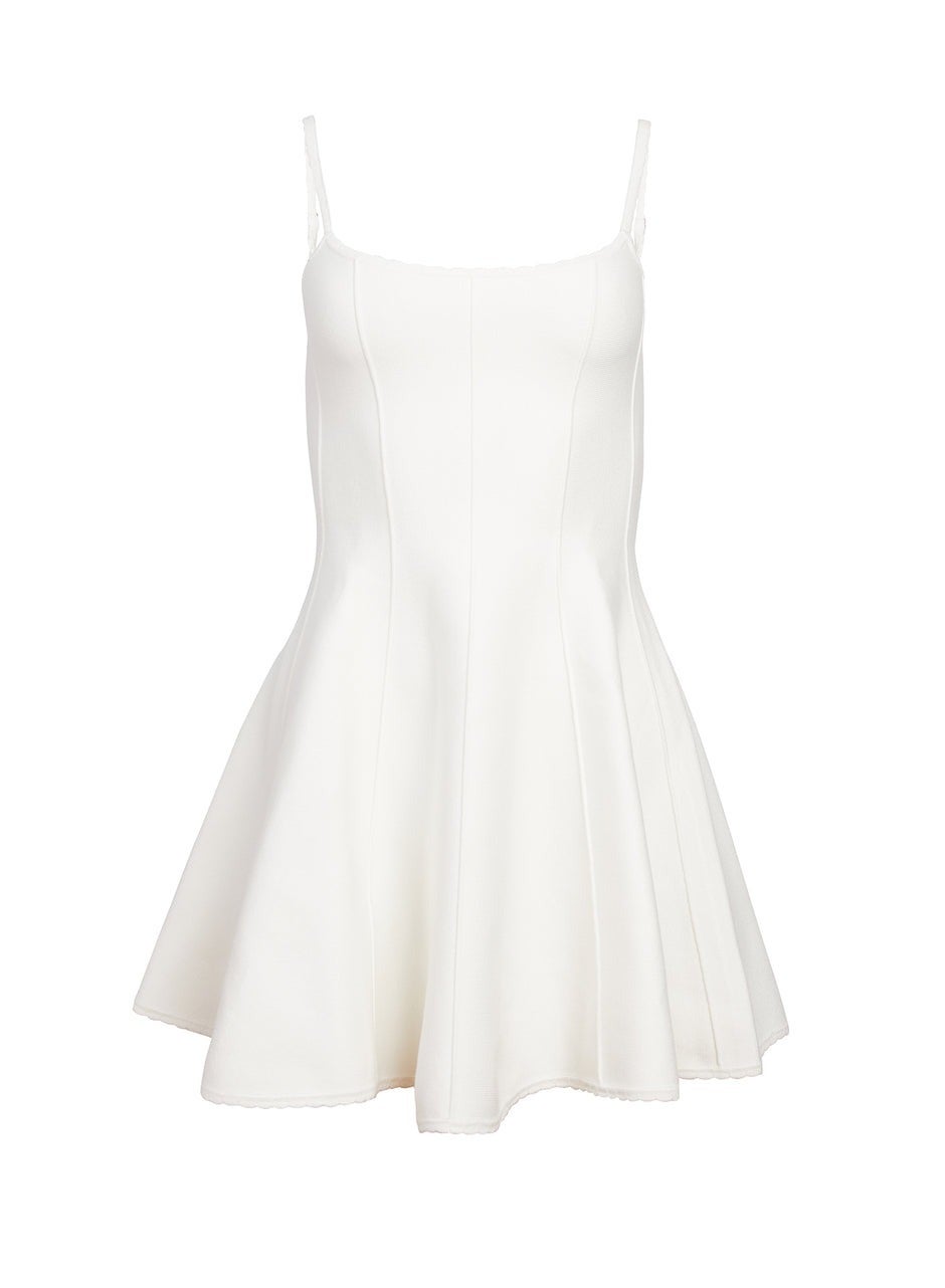 Knit Underbust Corset Flare Dress in Ivory by Fleur du Mal Knit Underbust Corset Flare Dress in Ivory by Fleur du Mal